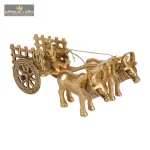 Brass Rural Cart with Two Bulls, Rider and Intricate Jaali Work 4 104 3 eMetalCrafts