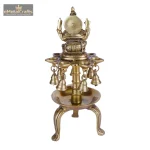 Brass Ganesha 8 Wick Oil Diya With Bells For Home Decor 5 105 eMetalCrafts