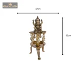 Brass Ganesha 8 Wick Oil Diya With Bells For Home Decor 6 106 eMetalCrafts