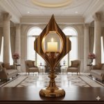 Aluminium Luxurious Golden Tea Light Candle Stand 