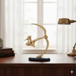 Aluminium Metal Tabletop Human Sculptures With Arrow