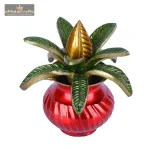 Brass Mangal Kalash with Coconut Showpiece, Kalash for Pooja 2 122 eMetalCrafts