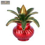 Brass Mangal Kalash with Coconut Showpiece, Kalash for Pooja 3 123 eMetalCrafts