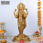 Brass Goddess Dhan Lakshmi Idol 1 171 eMetalCrafts