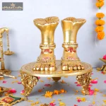 Brass Goddess Lakshmi Feet, For Worship 1 191 eMetalCrafts
