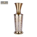 Aluminium Golden And White Colour Flower Vase 2 2 15 eMetalCrafts