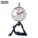 Aluminium Yoga Art Lady Table Clock 2 2 57 eMetalCrafts