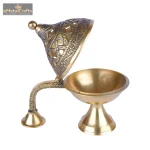 Brass Ethnic Carved Design Incense Burner with Handle 3 203 eMetalCrafts