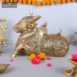 Brass Golden Nandi Statue Mahadev Dada Nandi 1 231 eMetalCrafts