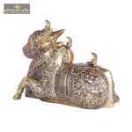 Brass Golden Nandi Statue Mahadev Dada Nandi 4 234 eMetalCrafts