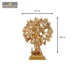 Lord Krishna Idol Playing Flute | Sri Krishna Brass Sculpture 5 26 cm 17 eMetalCrafts