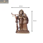 Superfine Brass Radha Krishna with peacock Idol 6 26 cm 18 eMetalCrafts