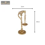 Home & Beyond-Parrot Design Pure Brass Hanging Diya Pair 5 26 cm 44 eMetalCrafts