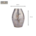 Aluminium Flover Vase with Silver Accent 3 3 11 eMetalCrafts