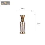 Aluminium Golden And White Colour Flower Vase 3 3 16 eMetalCrafts