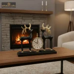 Aluminium Deer Clock For Table 1 3 29 eMetalCrafts