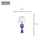 Aluminium Bohemian Blue Overlay And Cut Glass Ormolu Mounted Lamp 3 3 3 eMetalCrafts