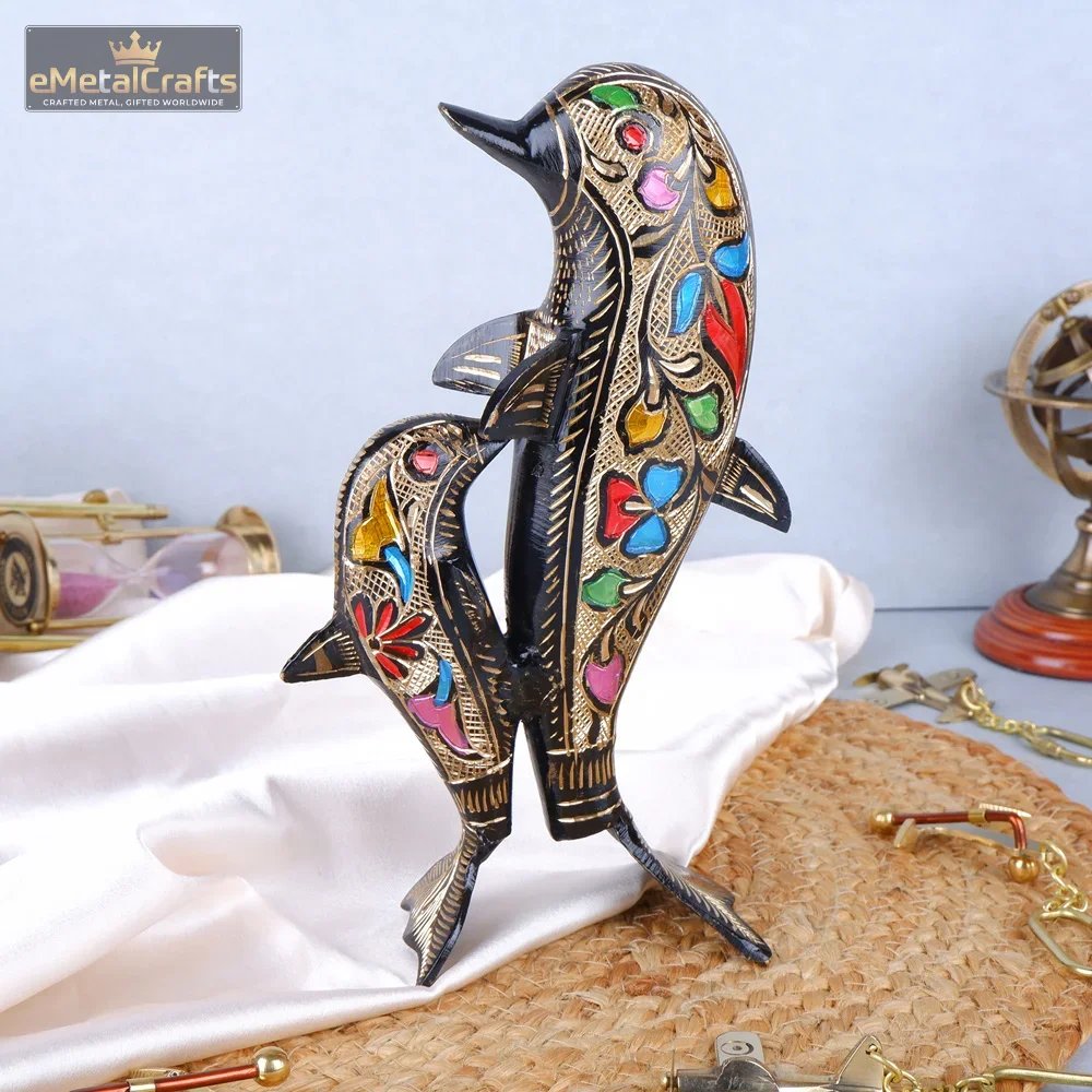 Brass Decorative Twin Dolphins