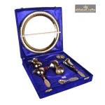 Aluminium Pooja Thali Set With Blue Box 3 3 55 eMetalCrafts