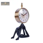 Aluminium Yoga Art Lady Table Clock 3 3 62 eMetalCrafts