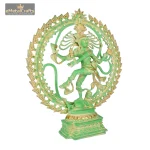 Brass Exotic India Nataraja | Green Colour 3 303 eMetalCrafts