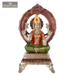 Brass Lakshmi Ji Statue Showpiece Idol with Stone Work 2 322 eMetalCrafts