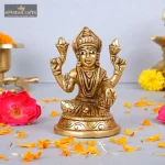 Brass Laxmi God Idol for Pooja Decor 1 341 eMetalCrafts