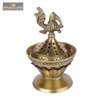 Brass Loban Dhoop Dani Incense With Peacock Incense 2 362 eMetalCrafts