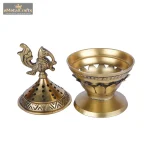 Brass Loban Dhoop Dani Incense With Peacock Incense 3 363 eMetalCrafts
