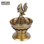 Brass Loban Dhoop Dani Incense With Peacock Incense 4 364 eMetalCrafts
