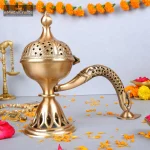 Brass Lobandan Incense Burner with Handle 1 381 eMetalCrafts