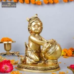 Maakhan Bal Gopal | Krishna Statue In Brass 1 4 eMetalCrafts