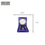 Aluminium Pooja Thali Set With Blue Box 4 4 35 eMetalCrafts