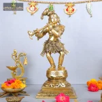 Brass Lord Krishna Idol Figurine Sculpture Statue 1 431 eMetalCrafts