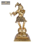 Brass Lord Krishna Idol Figurine Sculpture Statue 2 432 eMetalCrafts