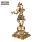 Brass Lord Krishna Idol Figurine Sculpture Statue 4 434 eMetalCrafts