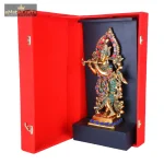 Brass Lord Krishna Idol with a Velvet Red Box 2 452 eMetalCrafts