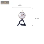 Aluminium Yoga Art Lady Table Clock 5 5 23 eMetalCrafts