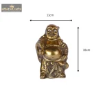 Brass Buddha Showpiece with Joyful Expression 5 5 8 eMetalCrafts