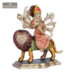 Brass Maa Durga Statue | Maa Durga On Lion for Blessings 3 513 eMetalCrafts