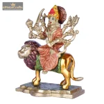 Brass Maa Durga Statue | Maa Durga On Lion for Blessings 4 514 eMetalCrafts