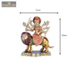Brass Maa Durga Statue | Maa Durga On Lion for Blessings 6 516 eMetalCrafts
