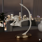 Aluminium Wite Human Sculptures With Arrow