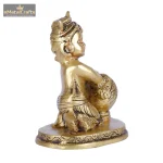 Maakhan Bal Gopal | Krishna Statue In Brass 4 7 eMetalCrafts