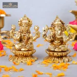 Brass Made Dhan Laxmi Idol with Lord Ganesha Idol 1 711 eMetalCrafts