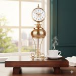 Aluminium Gold Finish Clock