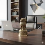 Aluminium Ashoka Pillar Indian Emblem Four Lions Satyamev Jayate