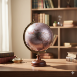 Aluminium Brown & Blue Globe  