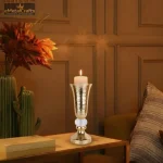 Stylish Aluminium Golden Colour Candle Stand 1 Aluminium Golden Colour Candle Stand