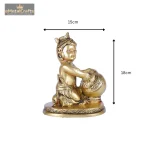 Maakhan Bal Gopal | Krishna Statue In Brass 6 9 eMetalCrafts